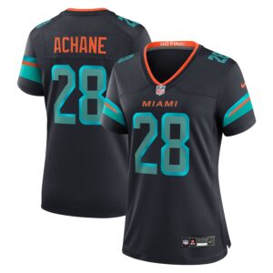De’Von Achane #28 Miami Dolphins Women's 2025 Rivalries Collection Game Jersey - Pitch Blue