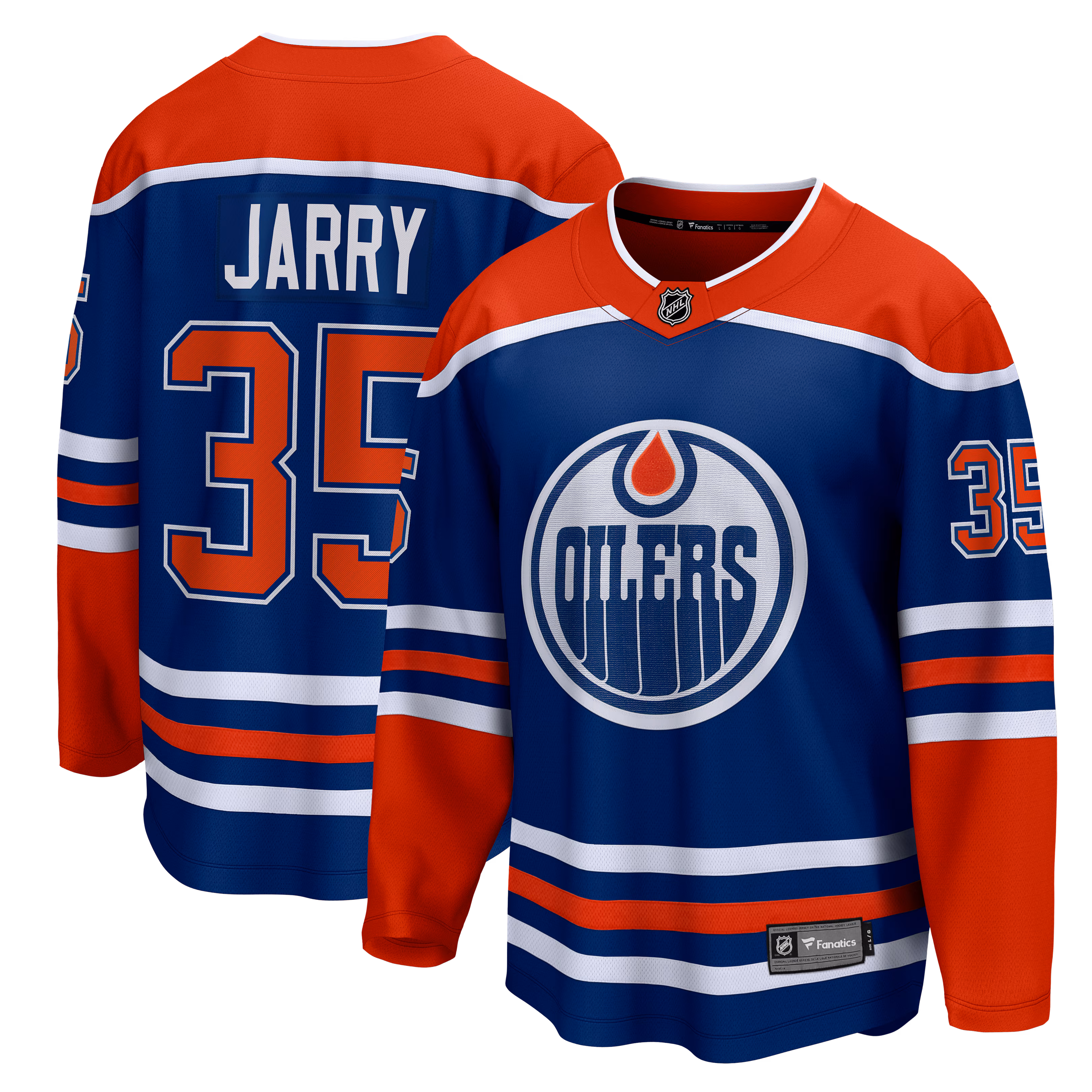 Edmonton Oilers Tristan Jarry #35 Fanatics Royal Home Premier Breakaway Player Jersey