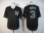 New York Yankees #3 Babe Ruth Black Fashion Stitched Jersey