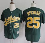 Mitchell And Ness Oakland Athletics #25 Mark McGwire Green Throwback Stitched Jersey