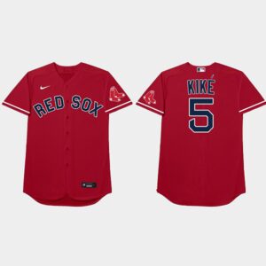 Men's Boston Red Sox #5 Enrique Hernandez Nickname 2021 Players' Weekend Kike Cool Base Jersey - Red