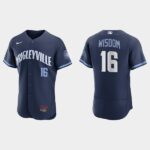 Men's Chicago Cubs #16 Patrick Wisdom Navy 2021 City Connect Flex Base Jersey