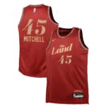 Youth Cleveland Cavaliers Donovan Mitchell  Wine 2023/24 Swingman Replica Jersey - City Edition