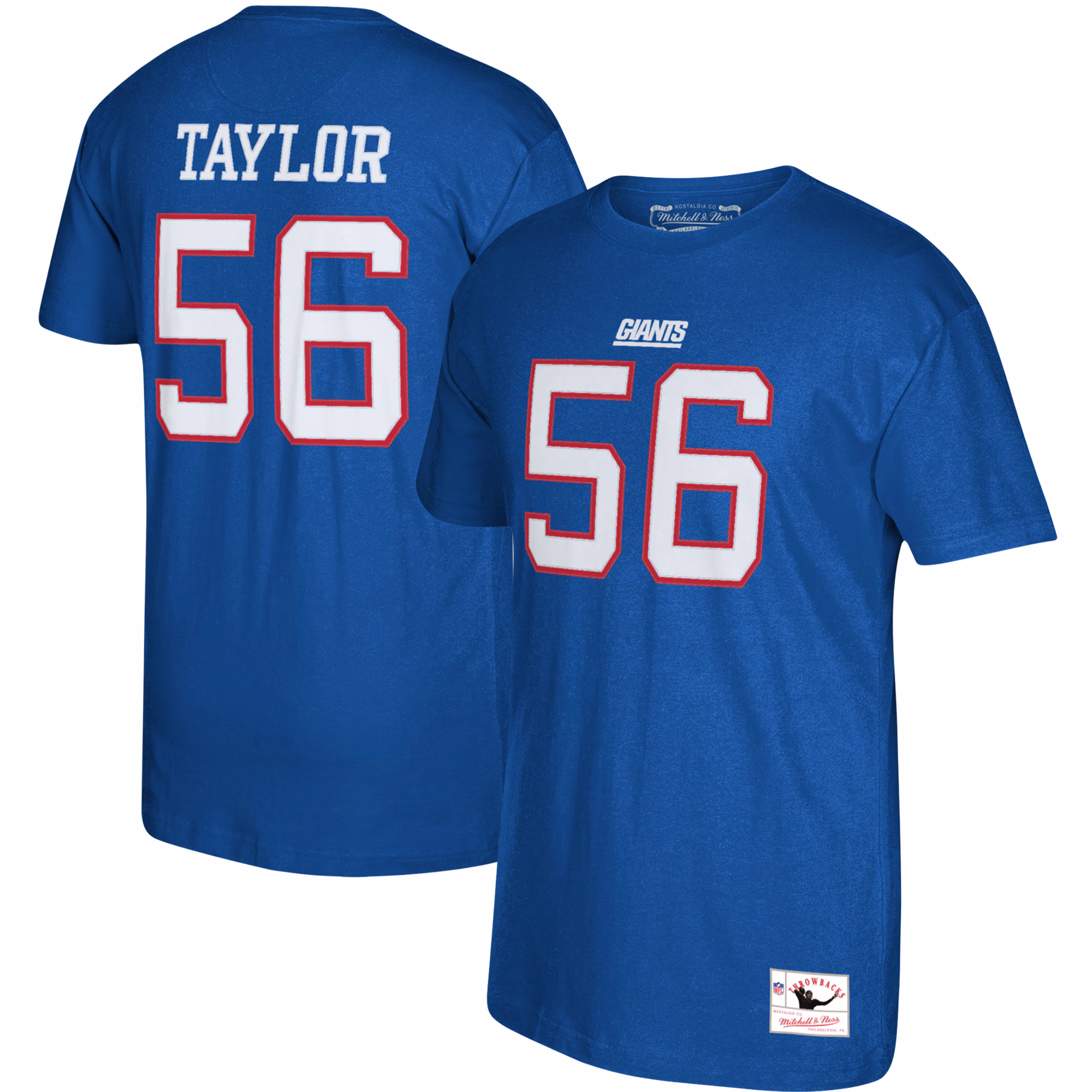 Men's New York Giants Lawrence Taylor Royal Retired Player Name & Number T-Shirt