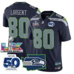 Steve Largent #80 Seattle Seahawks Super Bowl LX Patch Game Jersey - All Stitched
