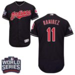 Cleveland Indians #11 Jose Ramirez Navy Blue Flexbase Collection 2016 World Series Bound Stitched Jersey