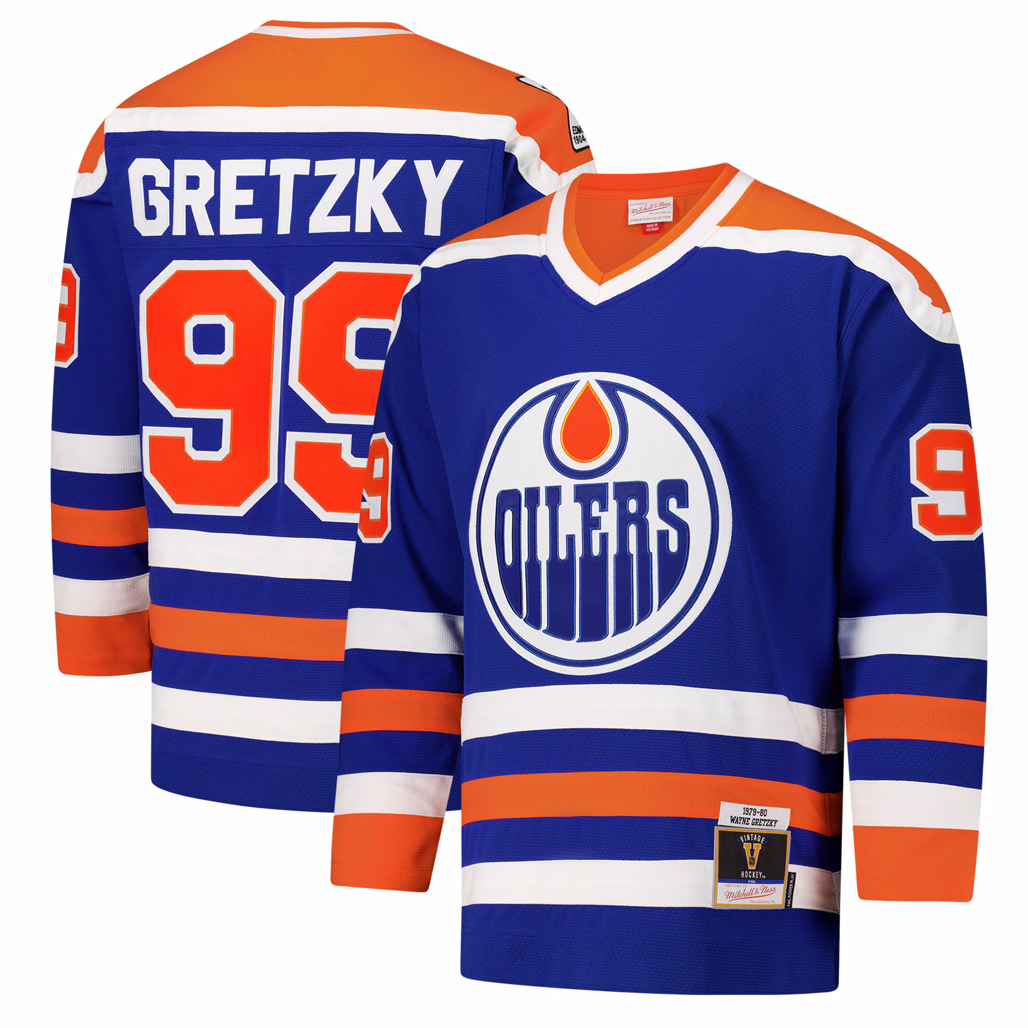 Edmonton Oilers Wayne Gretzky #99 Royal 1979-80 Power Play Jersey