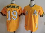 Mitchell And Ness Oakland Athletics #19 Bert Campaneris Yellow Throwback Stitched Jersey