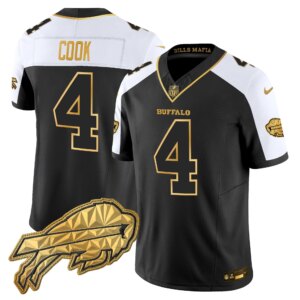 James Cook #4 Buffalo Bills BUF 2025 "Rivalries" Gold Vapor Limited Jersey - All Stitched