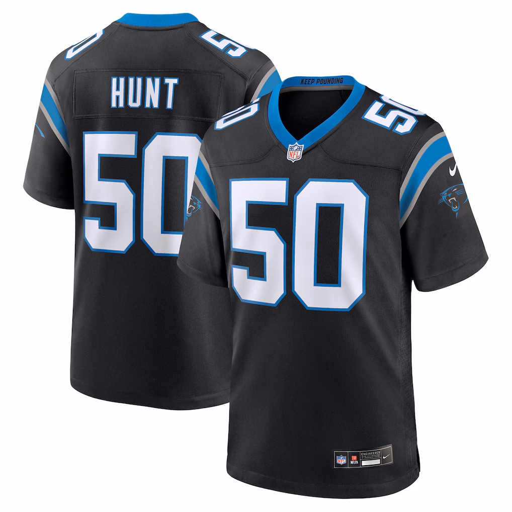 Robert Hunt #50 Carolina Panthers Game Jersey - Black