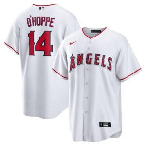 Los Angeles Angels Logan O'Hoppe #14 White Home Replica Jersey