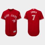 Men's Toronto Blue Jays #7 Bradley Zimmer Scarlet Canada Day Flex Base Jersey