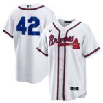 Men's Atlanta Braves White Home  2025 Jackie Robinson Day Replica Jersey
