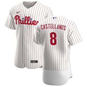 Men's Philadelphia Phillies #8 Nick Castellanos 2022  Home Player White Jersey