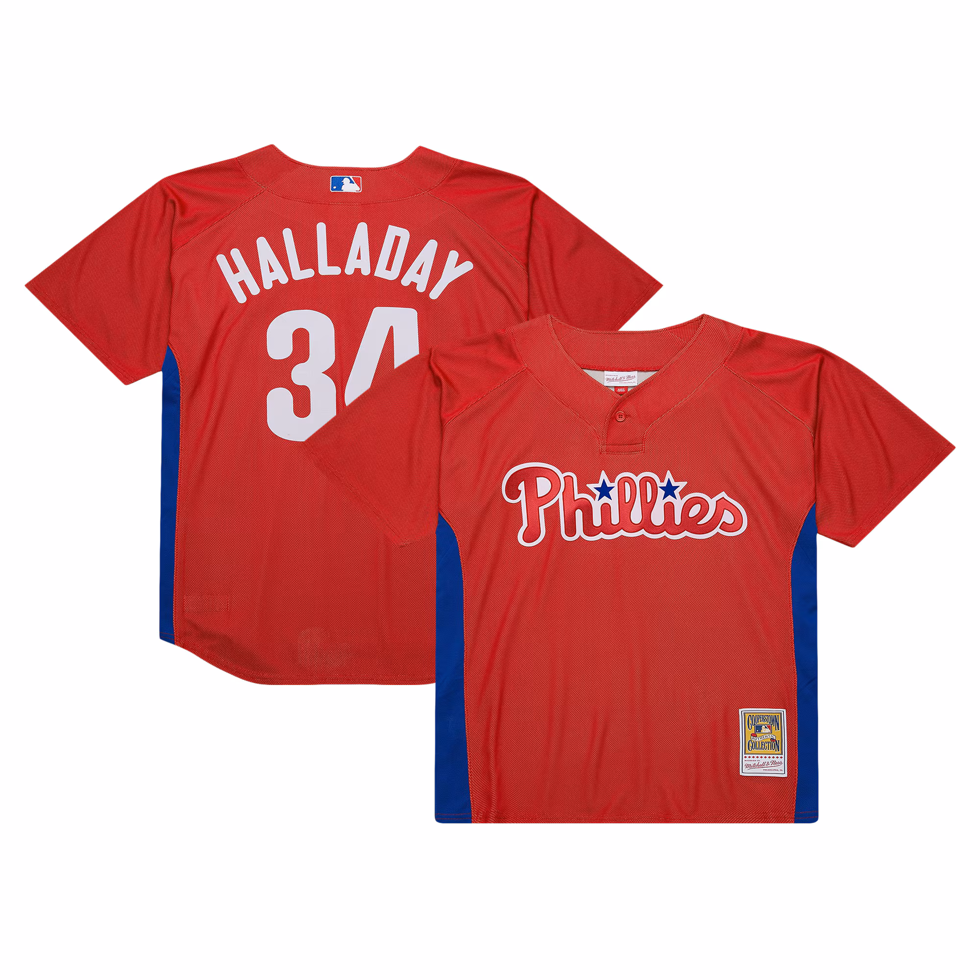 Philadelphia Phillies Roy Halladay Mitchell & Ness Red Authentic Batting Practice Jersey