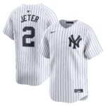 Men's New York Yankees #2 Derek Jeter  White Home Limited Player Jersey