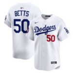 Men's #50 Mookie Betts Los Angeles Dodgers  2025 World Tour: Tokyo Series Home Limited Player White Jersey