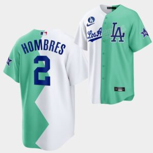 Men's Los Angeles Dodgers #2 Bryan Cranston 2022 All-Star Celebrity Softball Game White Green Cool Base Jersey Hombres