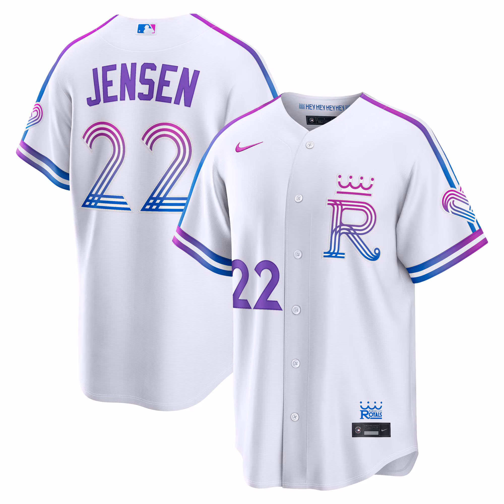 Kansas City Royals Carter Jensen #22 White 2026 City Connect Stadium Jersey