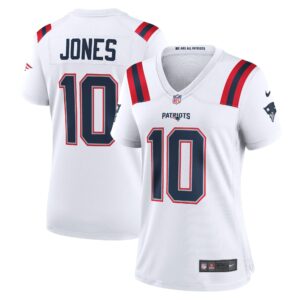 Mac Jones New England Patriots  Women's Player Game Jersey - White