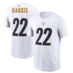 Men's Najee Harris White Pittsburgh Steelers Player Name & Number T-Shirt