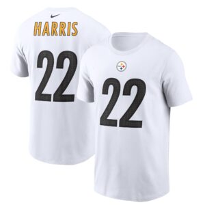 Men's Najee Harris White Pittsburgh Steelers Player Name & Number T-Shirt