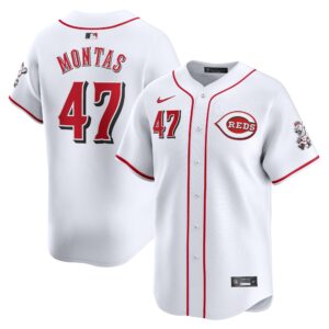 Men's Cincinnati Reds Frankie Montas  White Home Limited Player Jersey