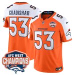 Randy Gradishar #53 Denver Broncos DEN AFC West Champions Patch Vapor Limited Jersey V2 - All Stitched