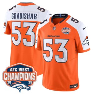 Randy Gradishar #53 Denver Broncos DEN AFC West Champions Patch Vapor Limited Jersey V2 - All Stitched