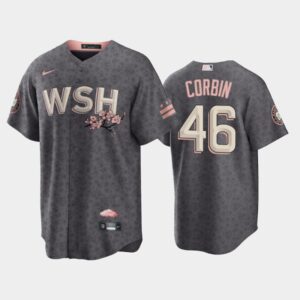 Men's #46 Patrick Corbin 2022 City Connect Washington Nationals Replica Bloom Gray Jersey