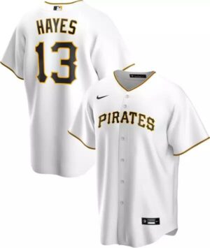 Men's  Men's Pittsburgh Pirates #13 Ke'Bryan Hayes Cool Base White Jersey