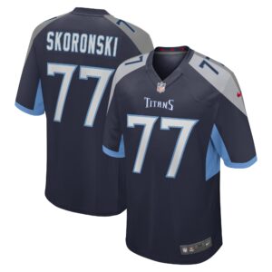 Peter Skoronski #77 Tennessee Titans Navy  Game Jersey