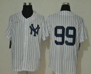 Men's New York Yankees #99 Aaron Judge No Name White Throwback Stitched Cool Base  Jersey