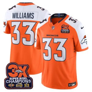 Javonte Williams Denver Broncos-Time Champions Patch Vapor Limited Jersey - All Stitched