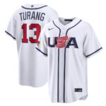 Brice Turang #13 USA Baseball 2026 World Baseball Classic Home Stadium Jersey - White