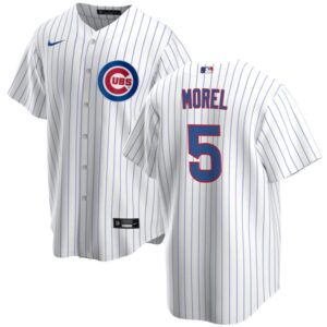 Men's Chicago Cubs #5 Christopher Morel White Home Premium Stitch Jersey