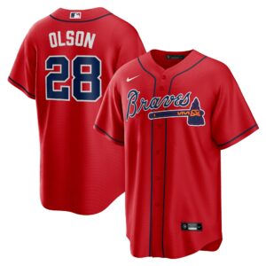Atlanta Braves Matt Olson #28 Red Alternate 2 Replica Jersey