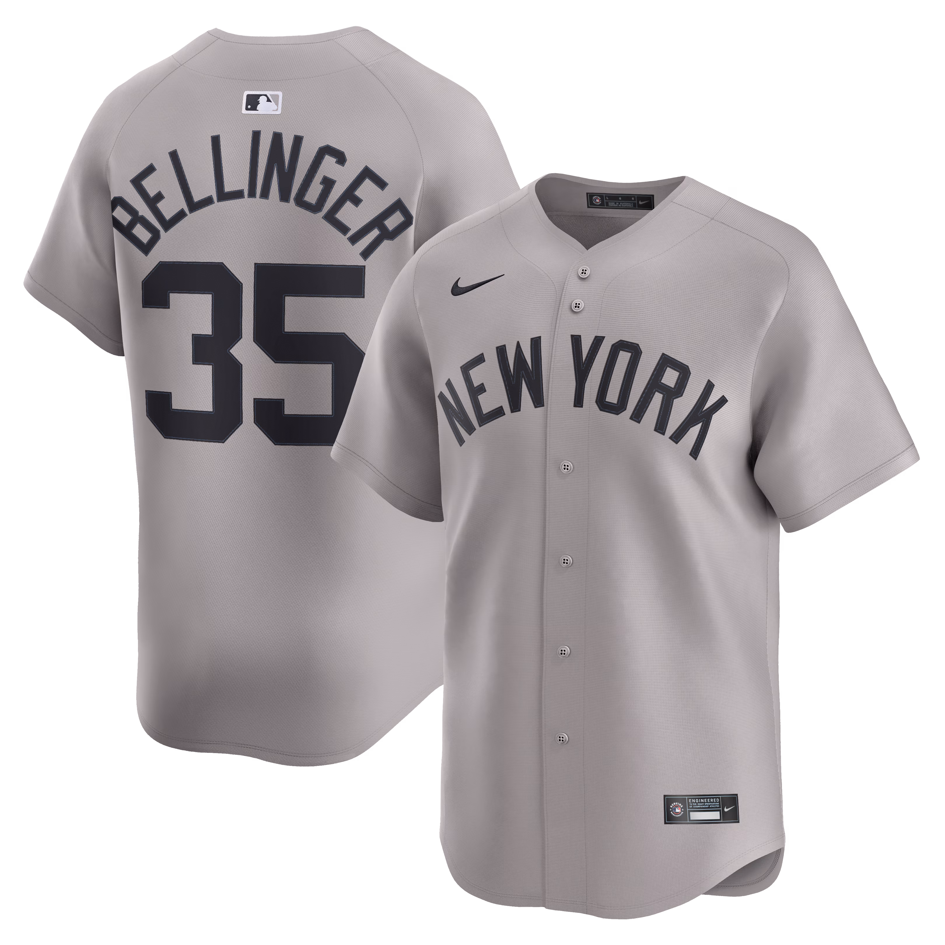 New York Yankees Cody Bellinger #35 Gray Road Limited Player Jersey