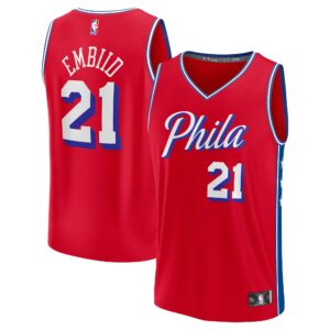 Joel Embiid Philadelphia 76ers  Fast Break Replica Player Jersey - Statement Edition - Red