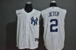 Men's New York Yankees #2 Derek Jeter White 2020 Cool and Refreshing Sleeveless Fan Stitched  Jersey