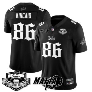Dalton Kincaid #86 Buffalo Bills BUF Mafia Gothic Vapor Limited Jersey - Farewell Highmark Patch - All Stitched