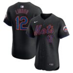 Men's New York Mets Francisco Lindor  Black Alternate Elite Player Jersey