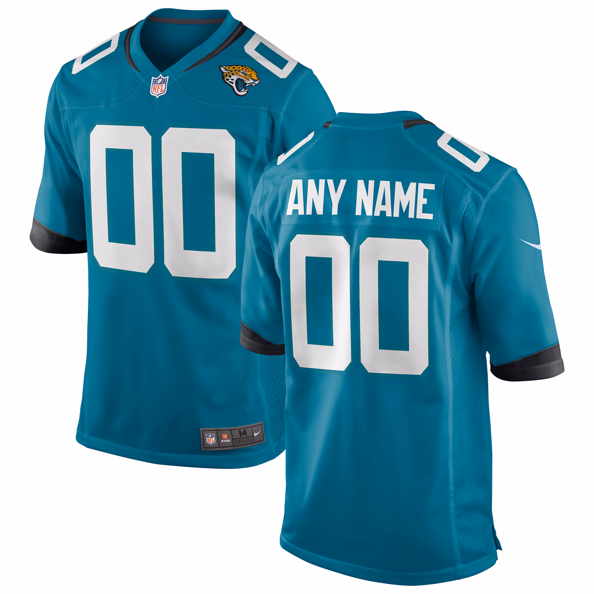 Jacksonville Jaguars #00 Custom Team Game Jersey - Teal
