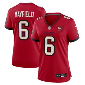 Baker Mayfield #6 Tampa Bay Buccaneers Women's 50th Season Team Game Jersey - Red