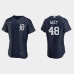 Men's Detroit Tigers #48 Matthew Boyd 2020 Alternate Team Logo Navy Jersey