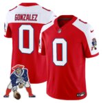 Christian Gonzalez #0 New England Patriots Throwback Vapor Limited Jersey - All Stitched
