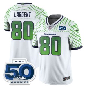 Steve Largent #80 Seattle Seahawks 2025 Rivalries 50th Season Patch Vapor Limited Jersey - All Stitched