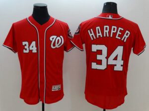 Washington Nationals #34 Bryce Harper Red Flexbase Collection Stitched Jersey