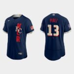 Men's Kansas City #13 Salvador Perez Navy Royals 2021 All-Star Game Jersey