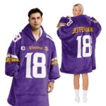 Adult Captain 18 Minnesota Football Unisex Blanket Hoodie